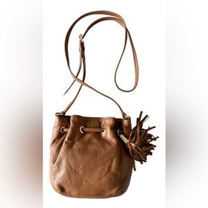 Michael Kors Brown Leather Crossbody Bucket Bag - Very Good Condition